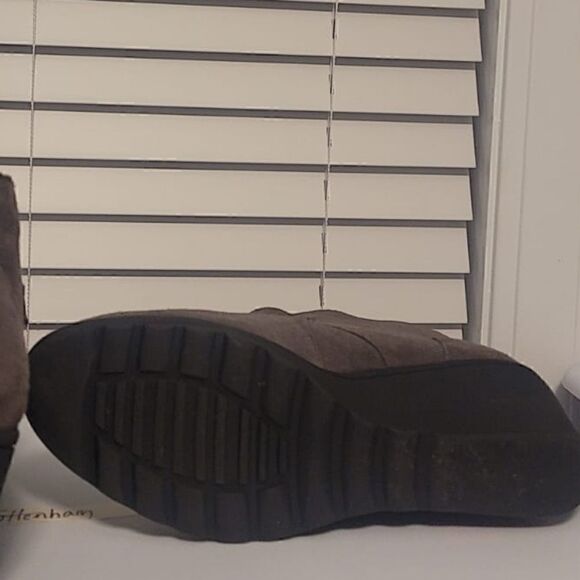 White Mountain Gray Suede Wedge Ankle Boots - Picture 10 of 11